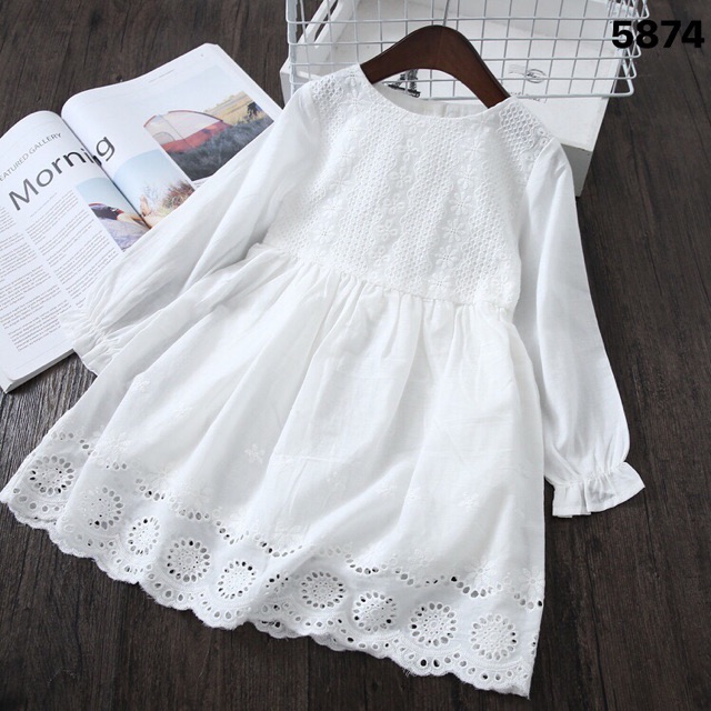 Váy trắng tinh khôi size nhí cho bé 11-25kg