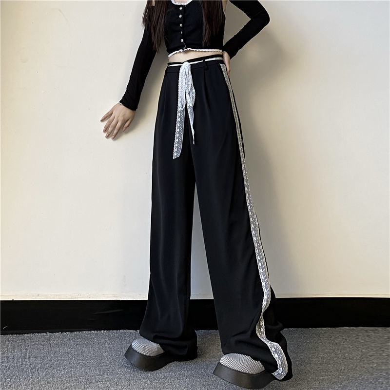 Quần Nữ Ống Rộng Lưng Cao Phong Cách Retro Size S-4XL