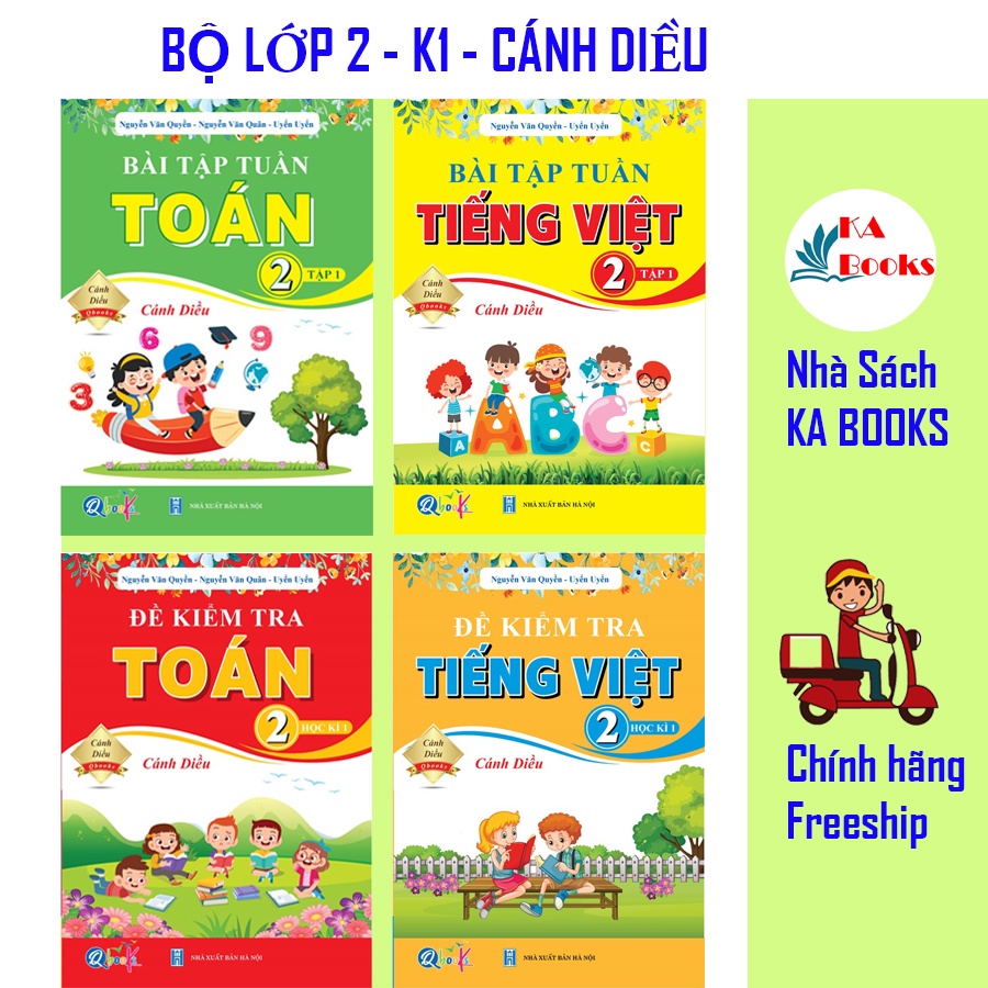 Sách - Combo Bài Tập Tuần, Đề Kiểm Tra Toán - Tiếng Việt Lớp 2 - Học Kì 1 - Cánh Diều