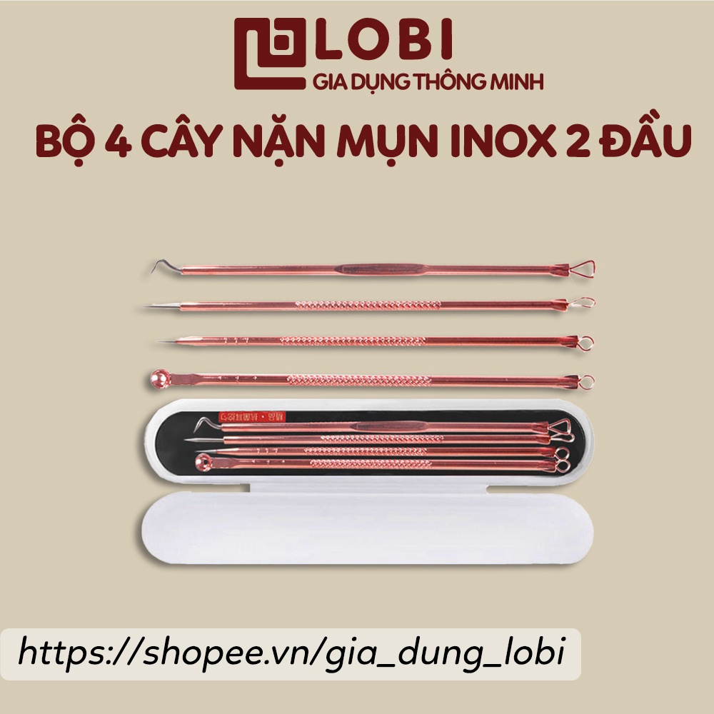 Bộ nặn mụn chuyện nghiệp spa chuyên dụng bộ 4 cây lấy mụn cao cấp