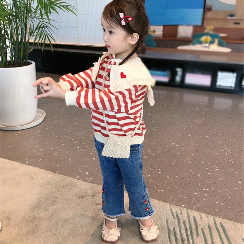 Quần Jean Ống Loe Lưng Thun Xinh Xắn Theo Phong Cách Hàn Quốc Dành Cho Nữ