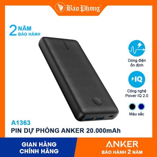 Pin Dự Phòng 20000 mAh Anker A1363 PowerCore Select cho iPhone iPad Samsung Oppo IP 7 8 Plus X Xs Max 11 12 Pro