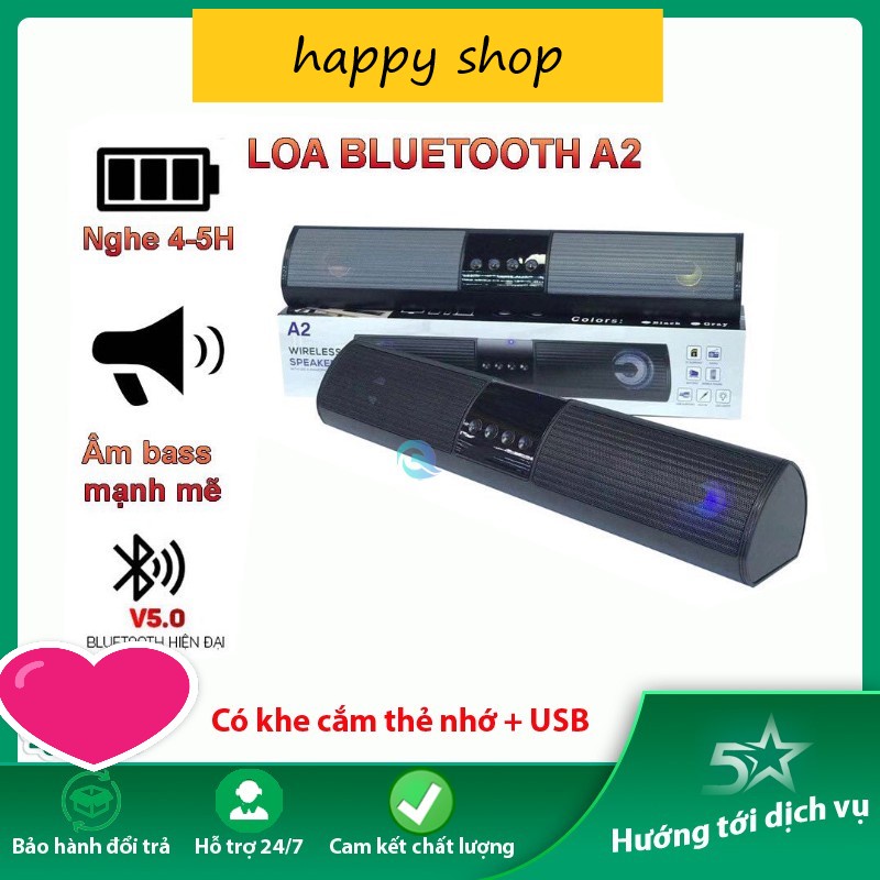 Loa MiNi A2 Kết Nối  Bluetooth - Âm Thanh Hay - Bass Chuẩn - Nghe Nhạc Cực Đã -  Hỗ Trợ Thẻ Nhớ Bảo Hành 12 Tháng.