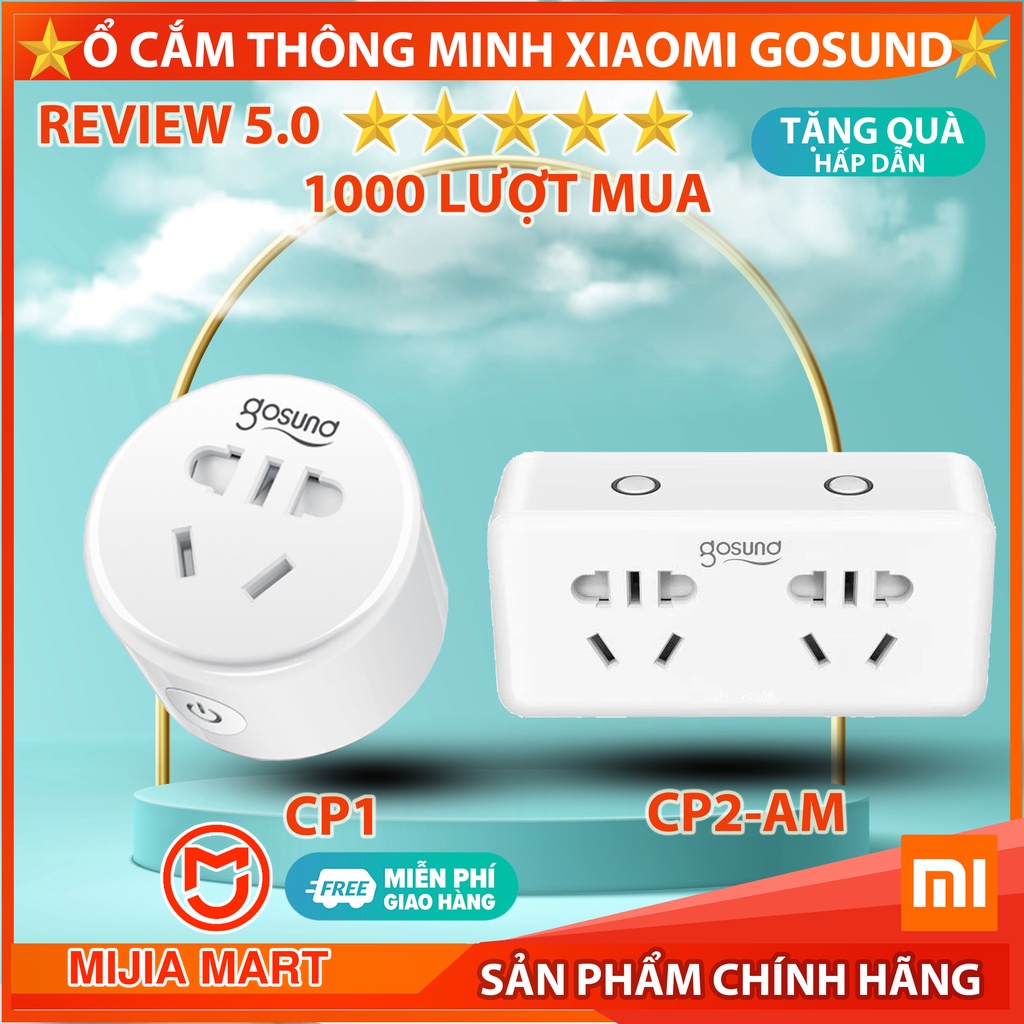 Ổ cắm điện thông minh kết nối wifi Xiaomi Gosund, Hẹn giờ, Điều khiển từ xa , kết nối Mihome