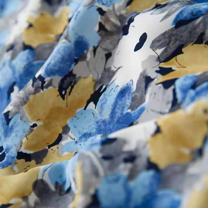 Chân váy chữ a công sở cao cấp Delys chân váy dài chữ a lưng cao họa tiết hoa xanh | BigBuy360 - bigbuy360.vn