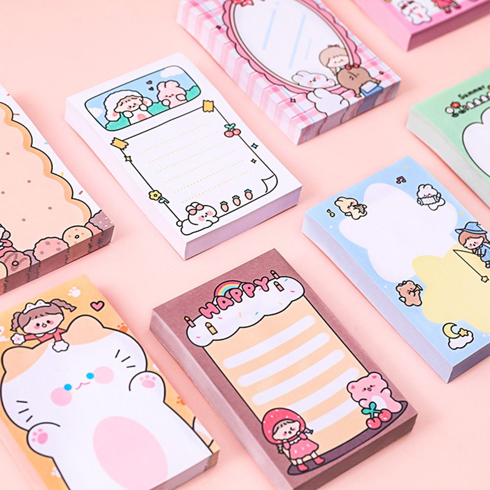 Set 80 tờ giấy ghi chú họa tiết hoạt hình dễ thương dùng trang trí