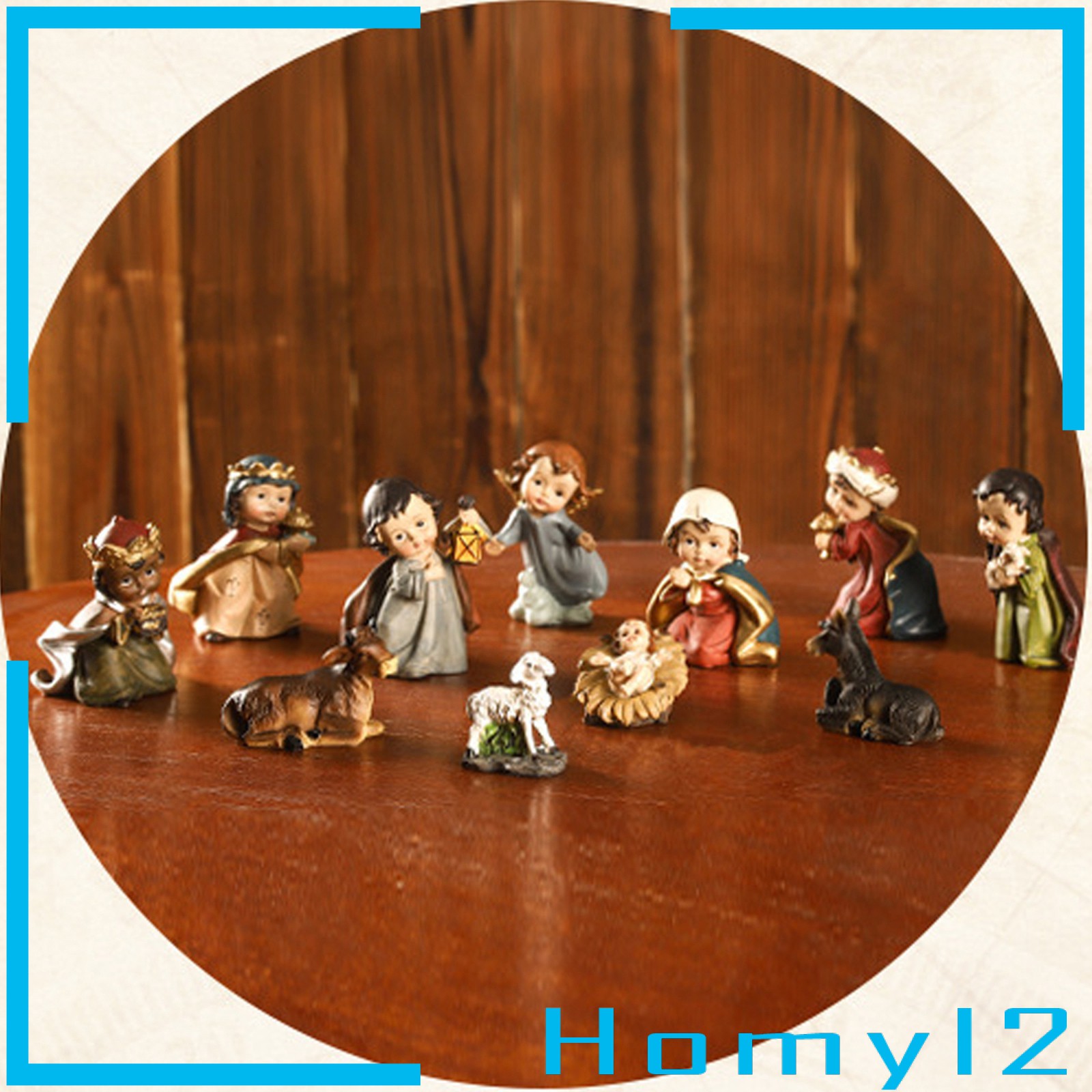 Nativity Scenes Set Christmas Crib Manger Miniatures Ornaments Catholic Gift