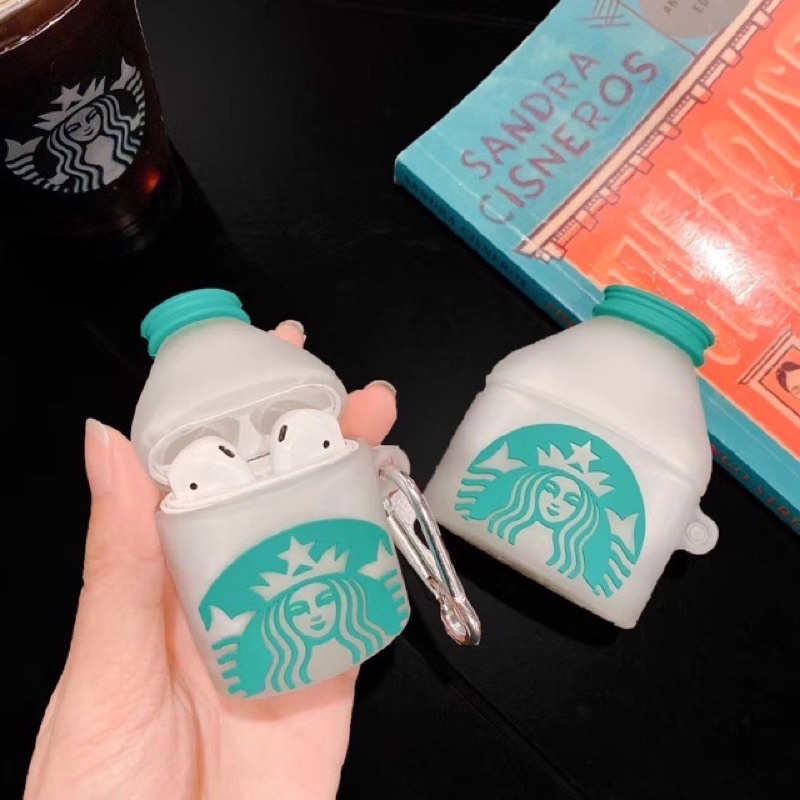 Vỏ ốp Case bảo vệ airpod 1/2/Pro nhiều mẫu kem starbuck