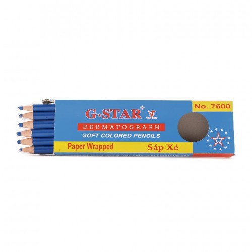 Hộp 12 cây sáp xé G-star No.7600 dùng để viết lên kiếng, gốm, da, vải, film, nhựa...
