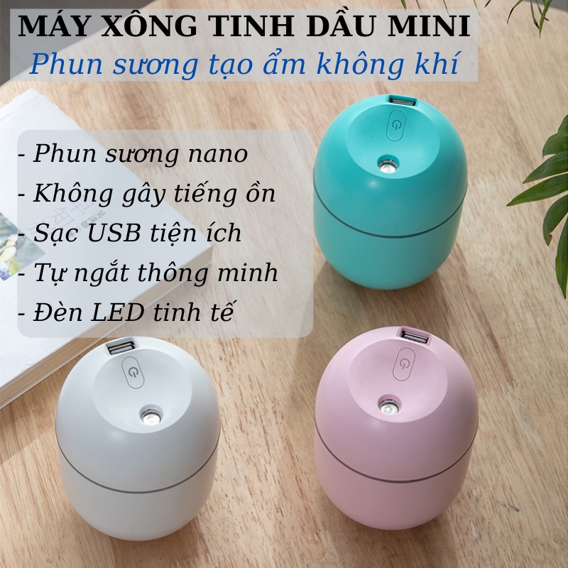 [Hot] Máy Xông Tinh Dầu Mini 220ml - Phun Sương Tạo Độ Ẩm Không Khí - Khuếch Tán Tinh Dầu Xua Đuổi Côn Trùng