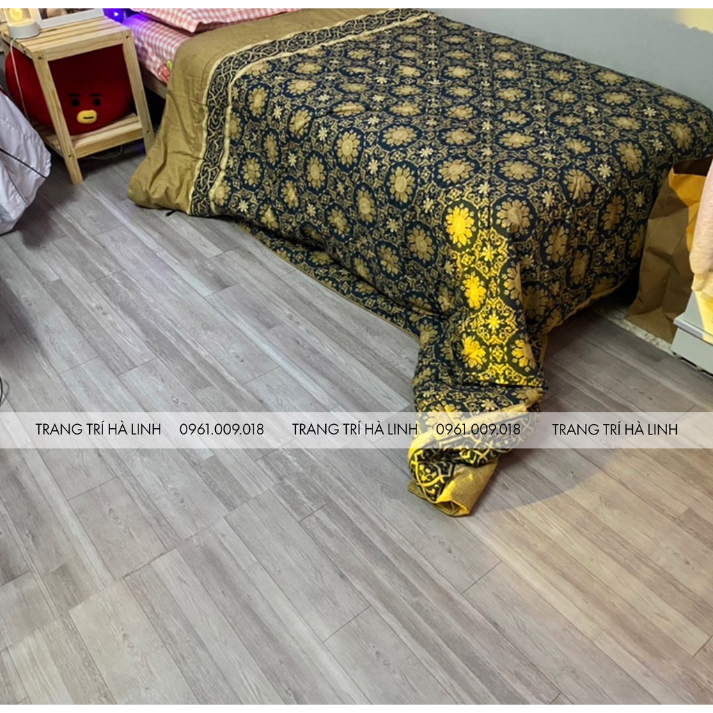 Simili trải sàn vân gỗ nhám miếng thảm nhựa lót sàn pvc chống thấm trơn trượt nền nhà