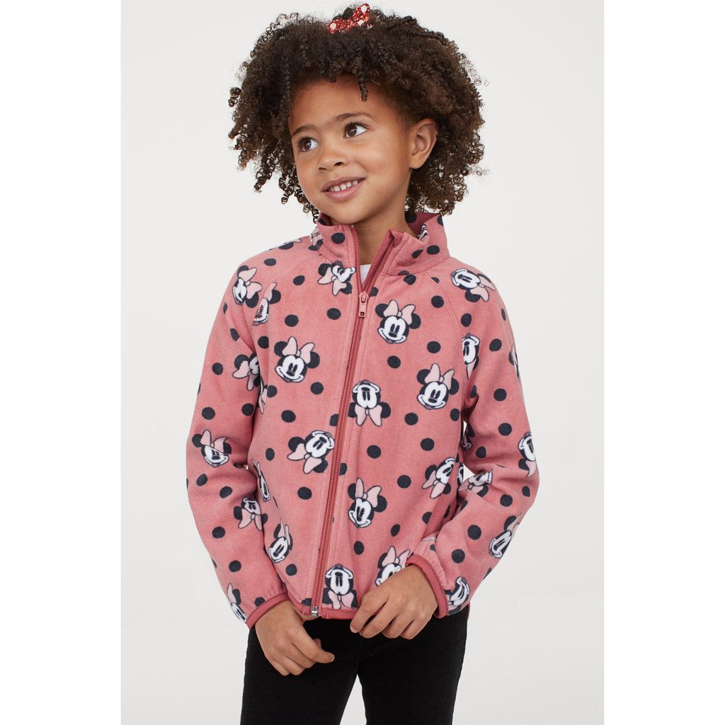 Áo khoác nỉ fleece minnie HM H&amp;M sz 6-8y_hàng chính hãng authentic