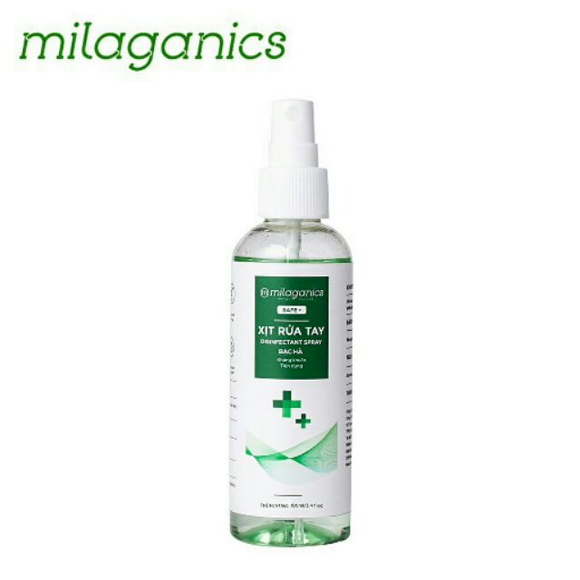 Xịt rửa tay Bạc hà MILAGANICS 100ml