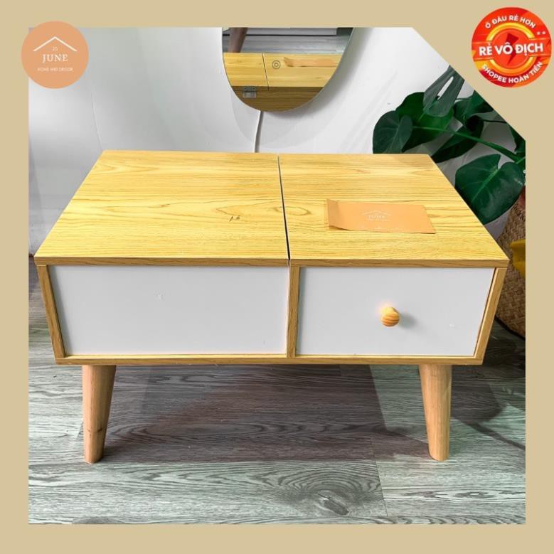 🌟MIỄN SHIP🌟 Bàn Trang Điểm Ngồi Bệt, Bàn Phấn Có Gương Gỗ MDF Cao Cấp Chịu Lực Cao - 25 June Decor