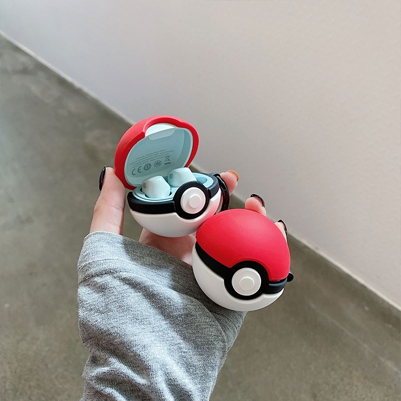 Baseus Vỏ Bảo Vệ Hộp Sạc Tai Nghe Không Dây Bằng Silicon Hình Quả Bóng Pokeball 3d Encok Tws Wm01