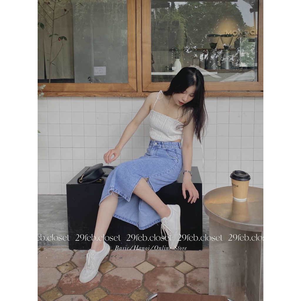 [Ảnh thật/Video] Áo 2 dây thắt nơ chun lưng - 29feb.closet - A68