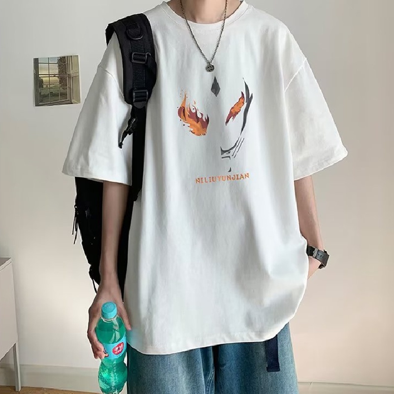 Áo Thun Dáng Rộng In Họa Tiết Hoạt Hình Phong Cách Hip Hop Thời Trang Mùa Hè Cho Nam Và Nữ size M-8XL