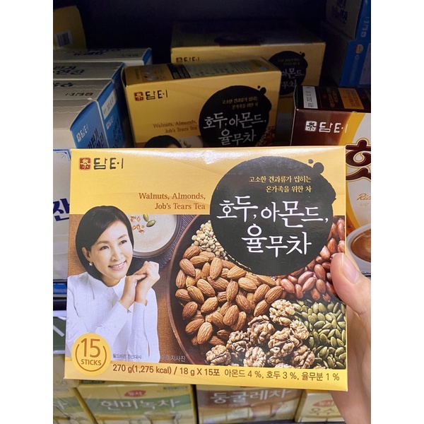 &lt;HOT&gt; Trà hạt ý dĩ hạnh nhân hồ đào Hàn Quốc 18gr* 15 gói/hộp