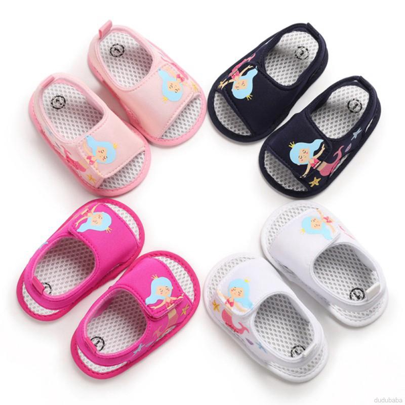 Giày sandal in hình nàng tiên cá thời trang xinh xắn cho bé gái 0-18 tháng tuổi