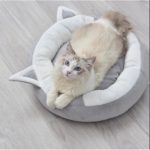 Ổ nệm chó mèo hình tai mèo có đuôi đệm rời
