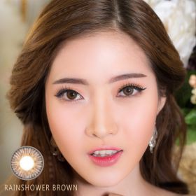 Kính áp tròng Rainshower Brown Hàn Quốc có độ ( 0.00 ~ 6.00)