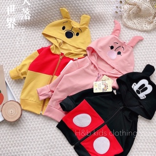 Áo khoác nỉ da cá bé trai bé gái mickey gấu poo cực xinh 7-16kg