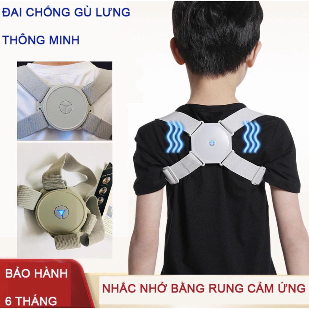Đai chống gù lưng trẻ em định hình cột sống chữa lưng gù, lưng tôm cảm biến rung khi ngồi sai tư thế