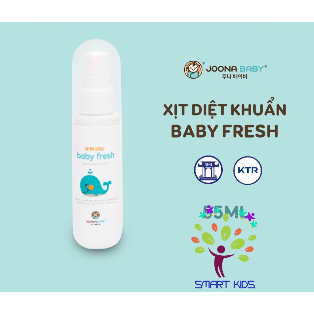 Xịt diệt khuẩn, khử mùi Baby Fresh JOONA BABY 55ml chai du lịch