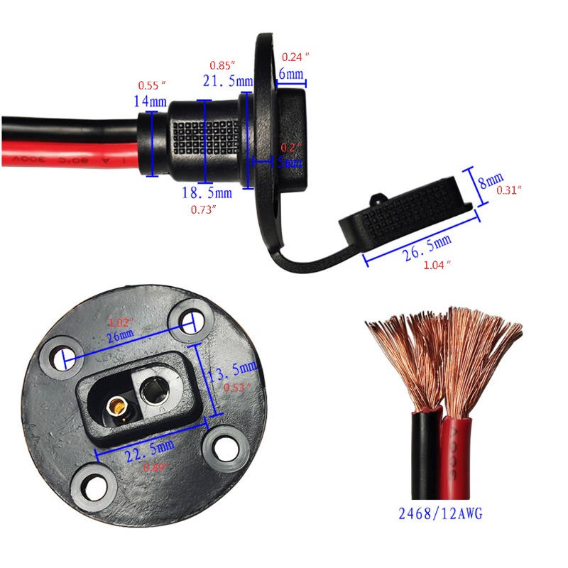 Dây Cáp Máy Kéo Dài 12Awg