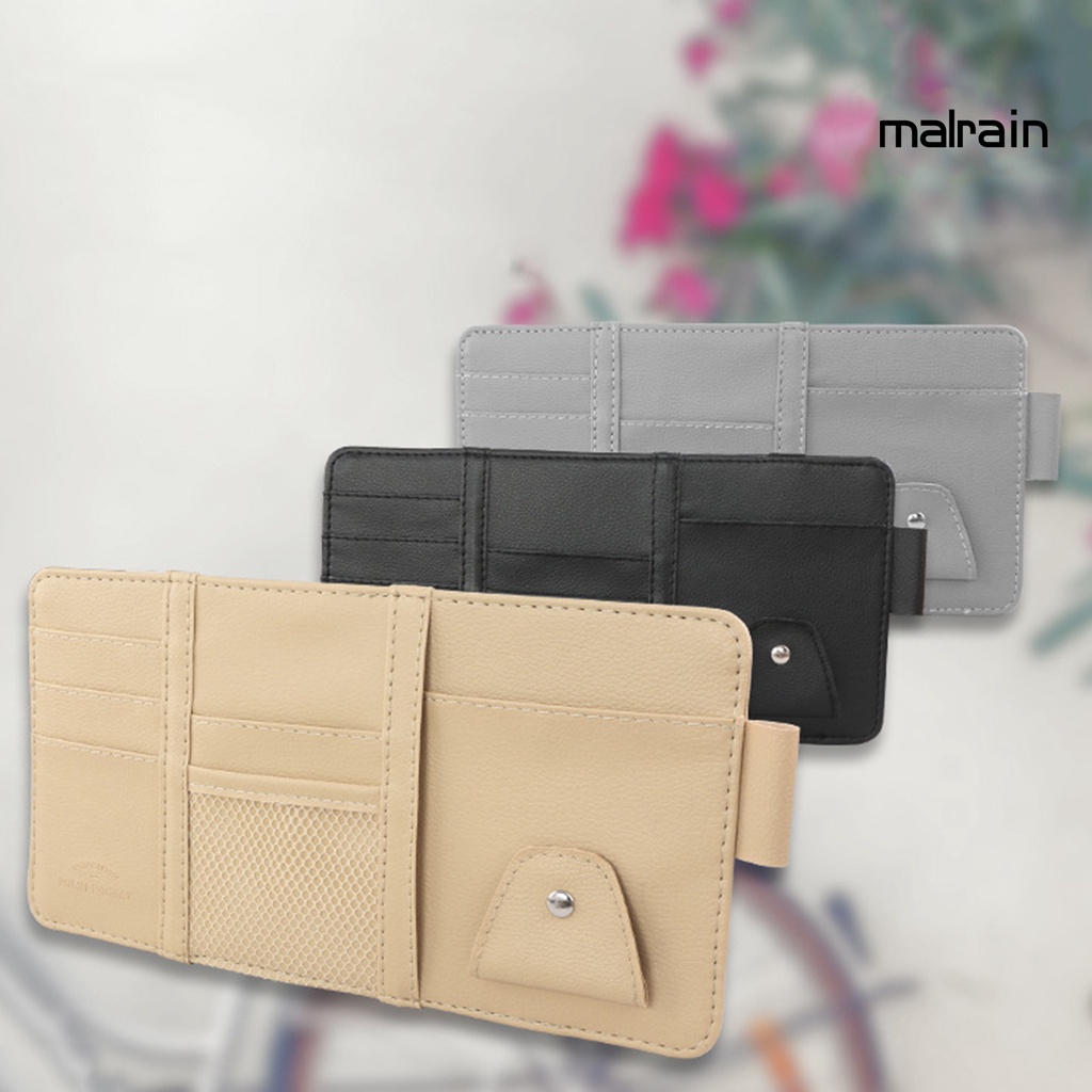 Ví Da Giả Đựng Thẻ Gắn Tấm Chắn Nắng Xe Hơi Đa Năng Tiết Kiệm Không Gian