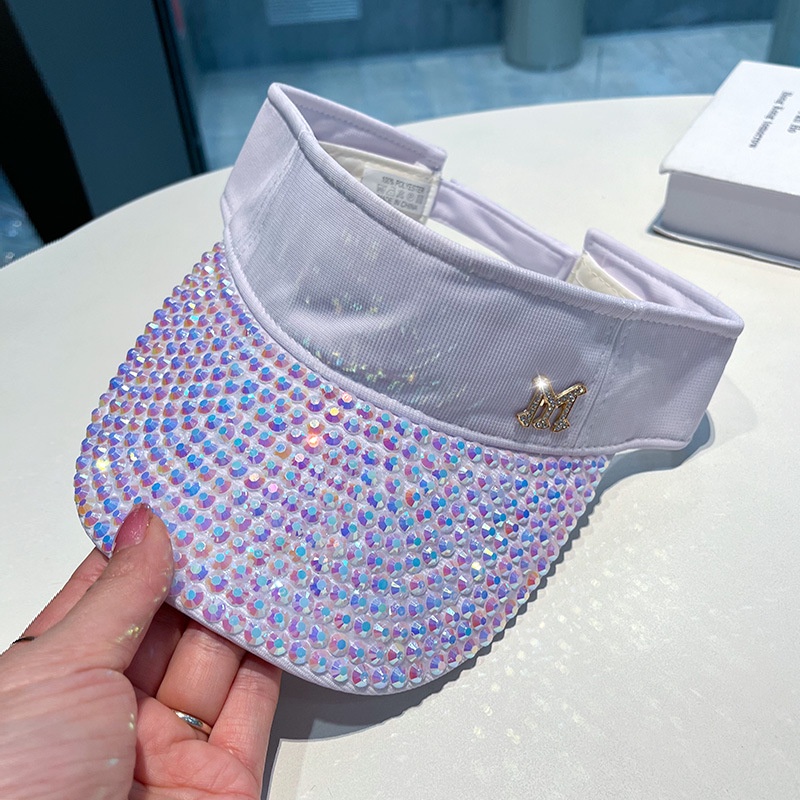 Nón Lưỡi Trai Hở Chóp Đính Đá Phong Cách Thể Thao Dành Cho Nữ