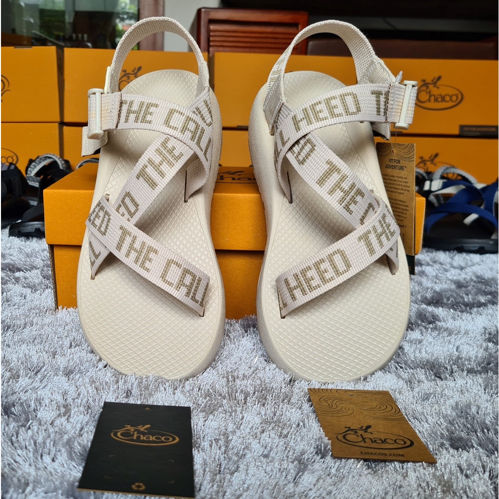 Dép Sandal Nam Chaco Đế Thơm Cao Cấp Hương Quế, Khử Mùi Mồ Hôi, Dép Chaco Mã Trắng Chữ TG17