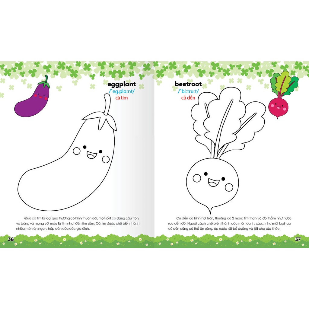 Sách - Colouring 365 ngày Tô màu - KHÁM PHÁ THẾ GIỚI PHÁT TRIỂN TRÍ TUỆ - Hoa, Quả, Rau, Củ (Tập 3)
