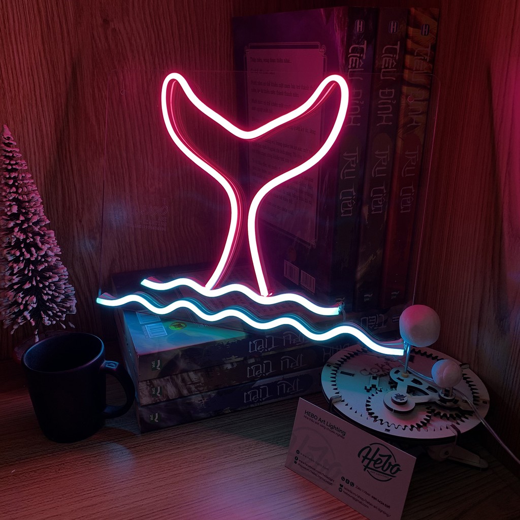 Đèn LED Neon Sign Đuôi Cá Trang Trí Phòng Ngủ Siêu Rẻ