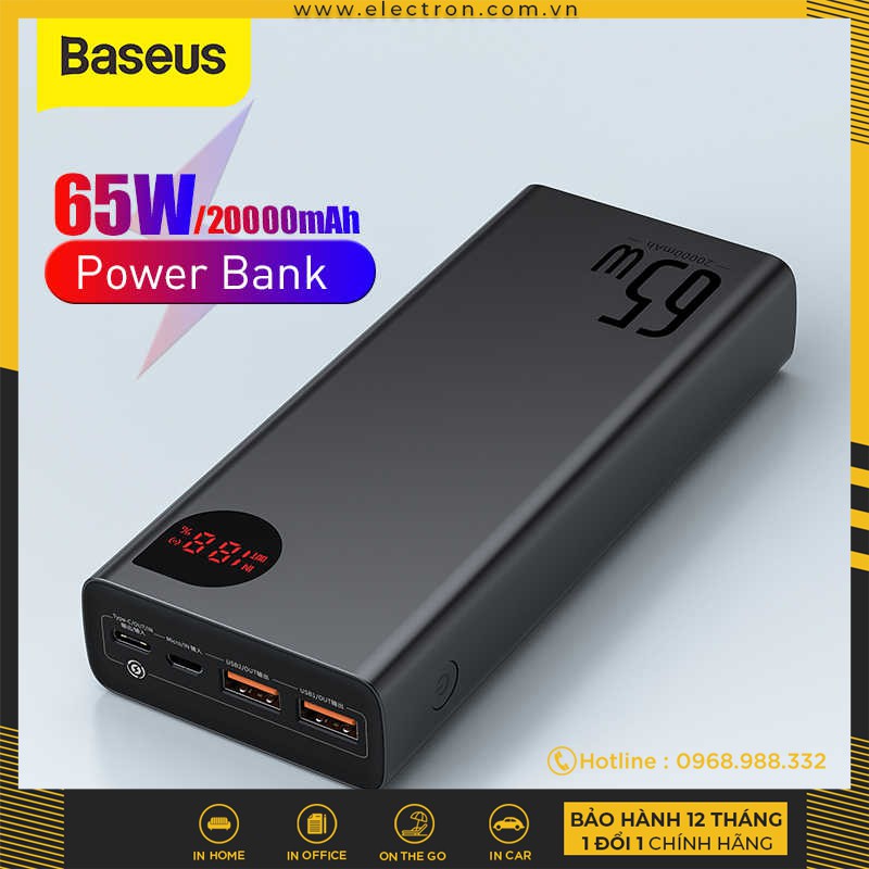 Pin sạc dự phòng Baseus Adaman Digital Display Quick Charge Power Bank 20000mAh 65W