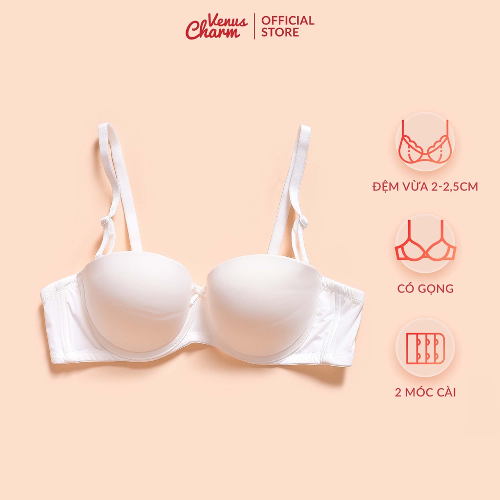 Áo lót cúp ngực Venus Charm quả ngang có gọng nâng đẩy ngực tự nhiên 8057 trơn | BigBuy360 - bigbuy360.vn