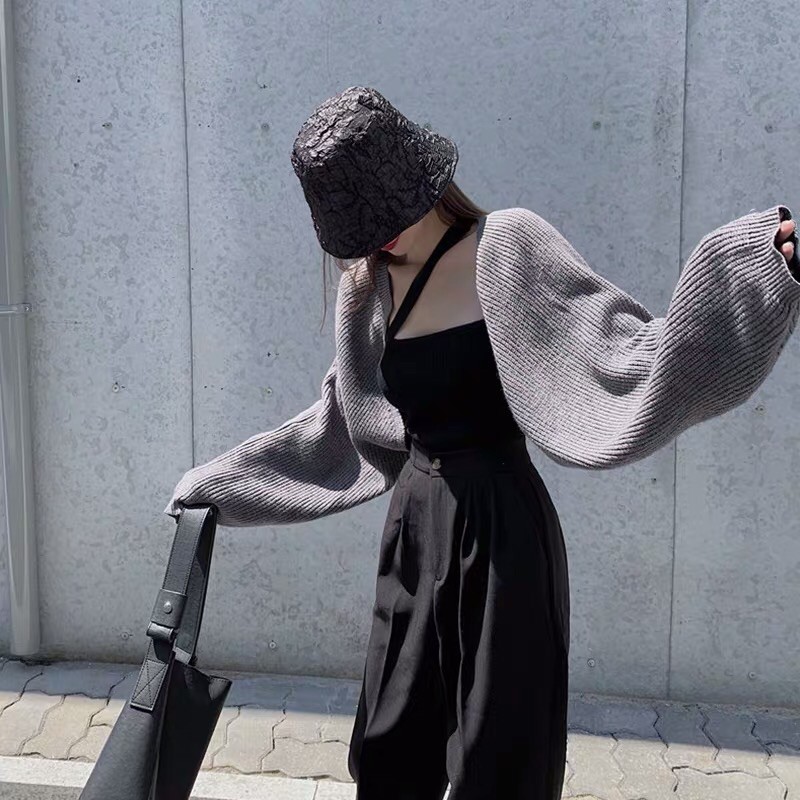 [SẴN-TÁCH SET] Set áo khoác len croptop nhiều màu + áo 2 dây Ulzzang siêu chất ❤️