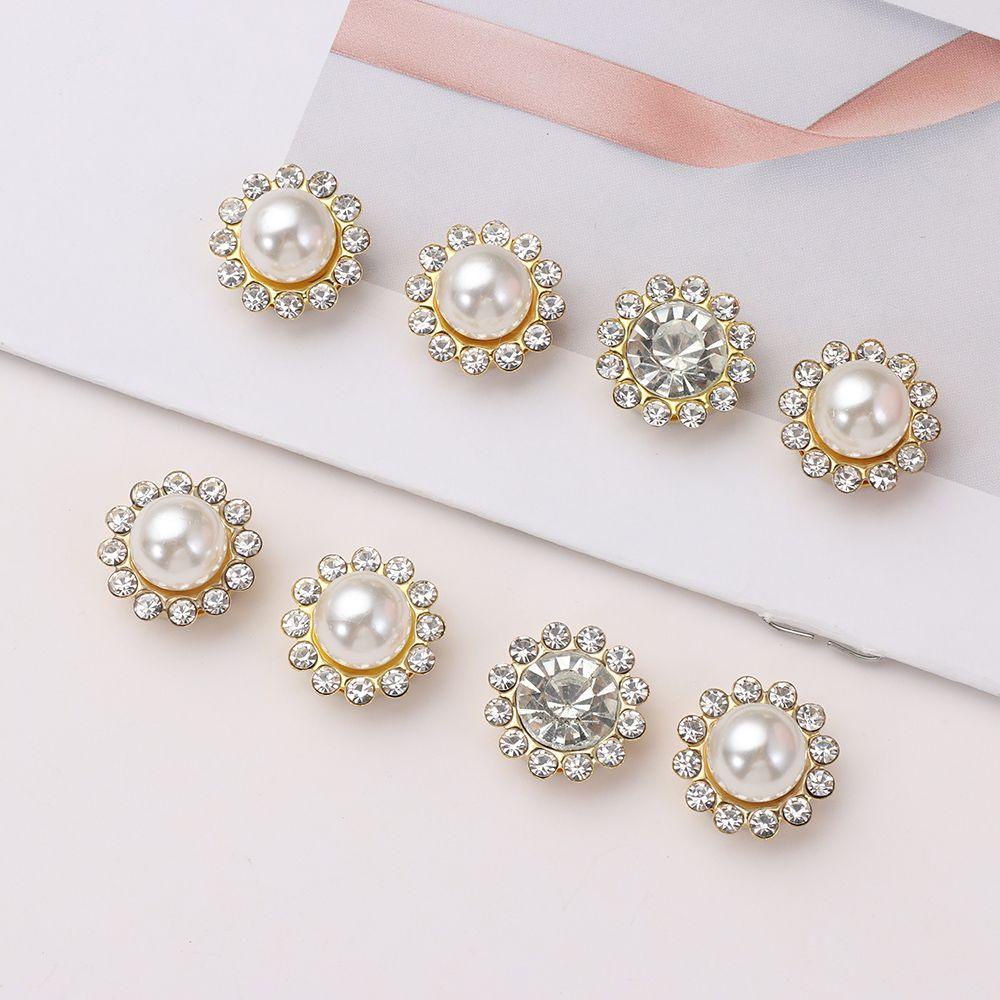 Set 10 Cúc Áo May Vá Thủ Công DIY|Kẹp Tóc Ngọc Trai Giả Thời Trang