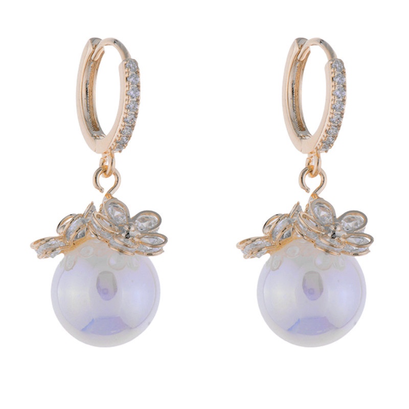 Hoa Tai Đính Đá Zircon Nhiều Màu Sắc Thời Trang Mới