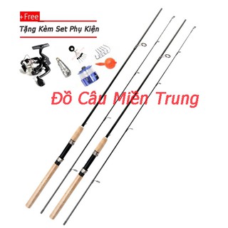 Bộ Cần Câu 2 Khúc V6 - SPIN Tặng Kèm Máy Mini Sẵn Cước và Phụ Kiện