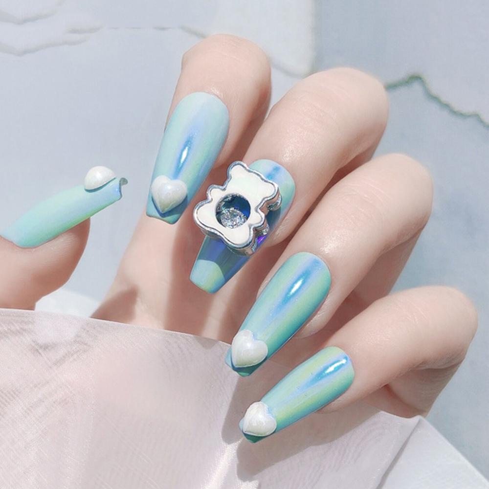 Phụ Kiện Trang Trí Móng Tay Hình Trái Tim / Quả Đào Bằng Kính 6mm|Trang Sức Hình Trái Tim