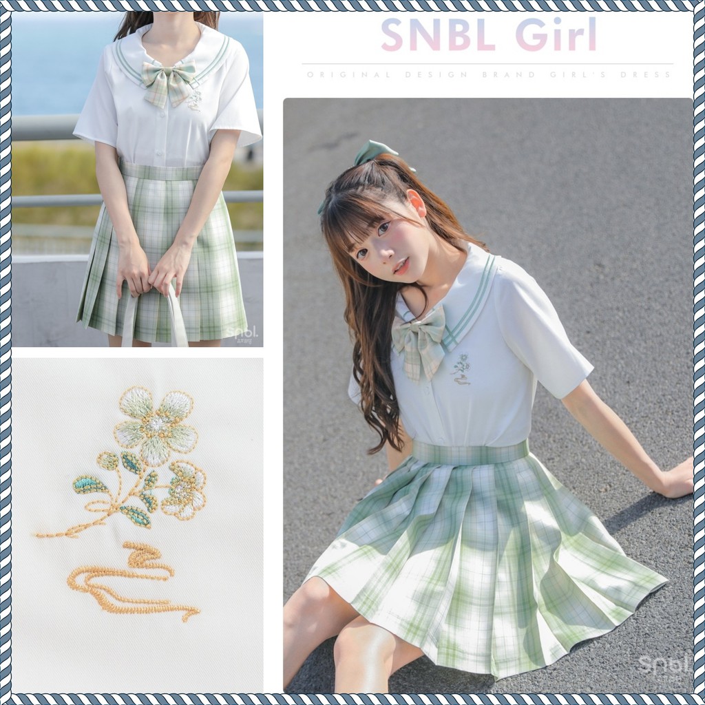 [SNBL] Áo blouse BL kèm nơ tay ngắn ngọt ngào chất vải mùa hè tươi mát - Thanh Đào