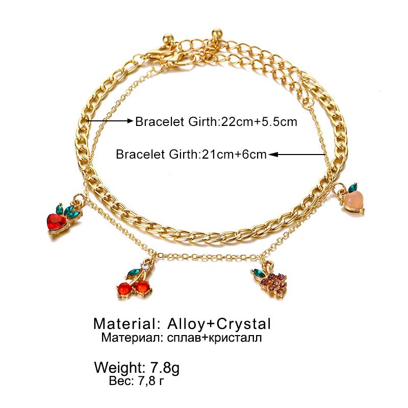 Lắc chân hợp kim đính đá họa tiết trái tim đáng yêu cho nữ (Hàng có sẵn) | BigBuy360 - bigbuy360.vn