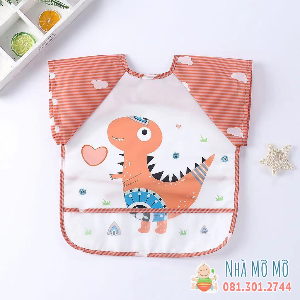 Áo yếm ăn dặm BLW cho bé có máng loại nhẹ - Nhà Mỡ Mỡ
