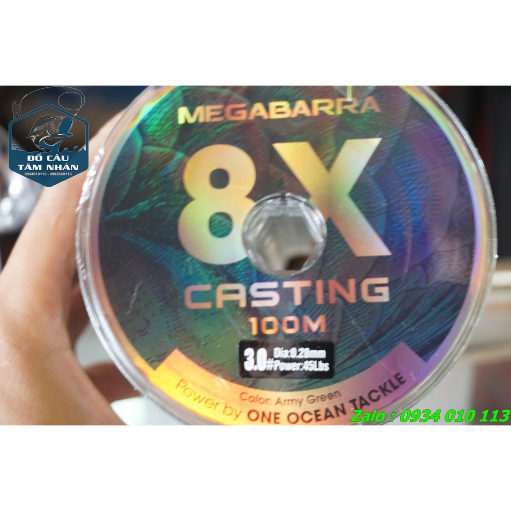 Dây PE Megabara casting 8X 100m - màu xanh rêu