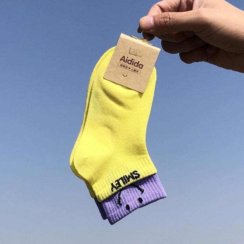 Hàng Mới Về Set 5 Đôi Vớ Cotton Mỏng Thoáng Khí In Hình Mặt Cười Màu Kẹo Thời Trang Xuân Hè Cho Bé Từ 1-15 Tuổi 5 Tuổi