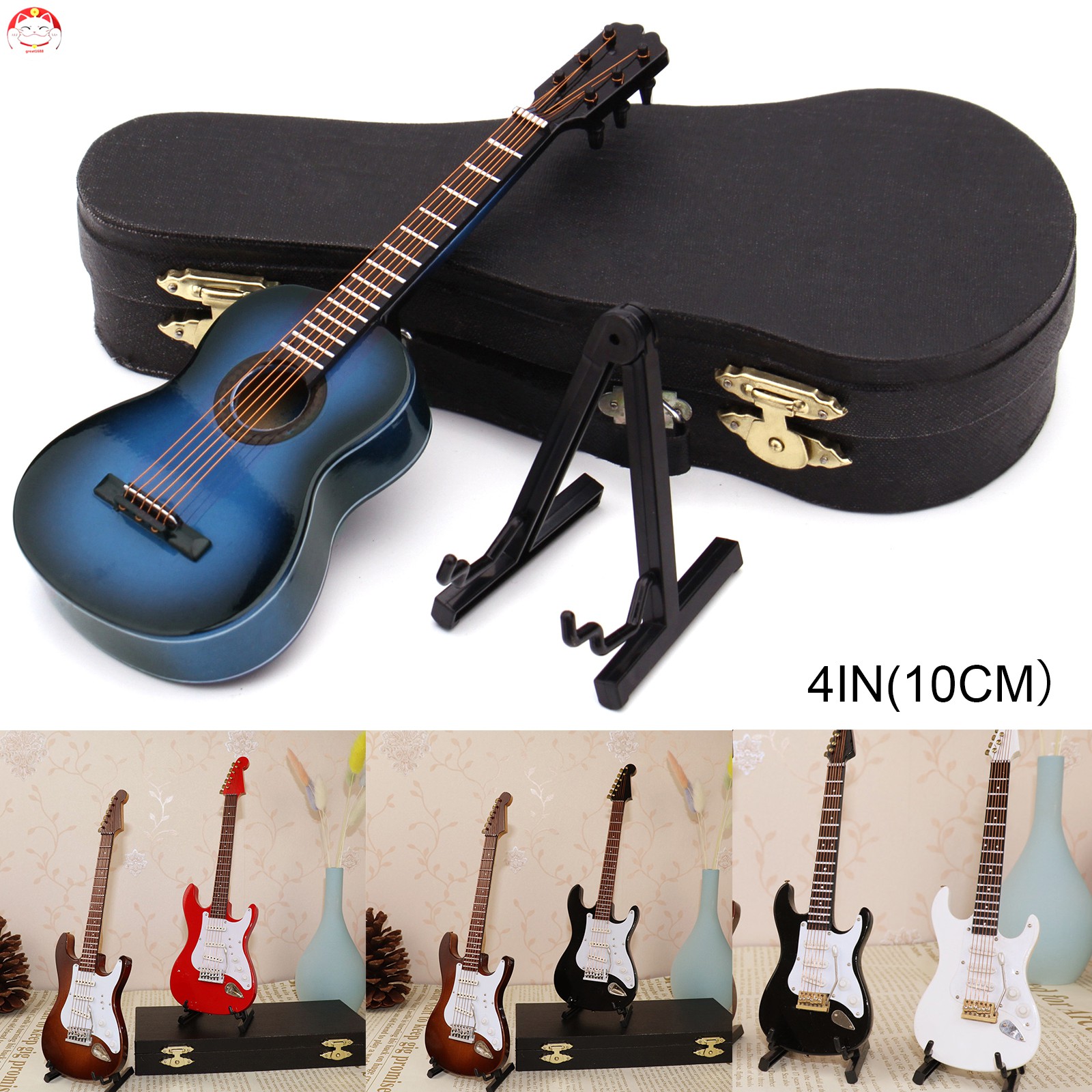 Mô Hình Đàn Guitar Mini Cổ Điển Trang Trí