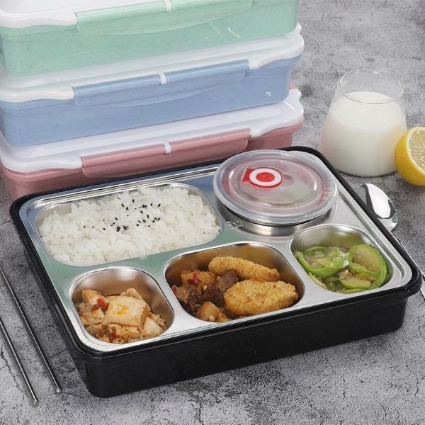 Hộp Đựng Cơm Văn phòng 5 Ngăn Ruột Bằng Inox 304 Thế Hệ Mới No.101220