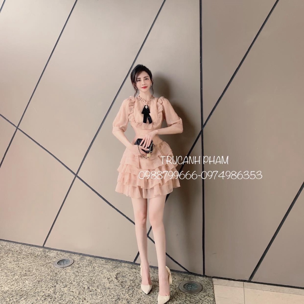 (MẪU MỚI) ĐẦM VOAN TẦNG NỮ PHỐI PHỤ KIỆN NỮ SIÊU XINH PU HHP