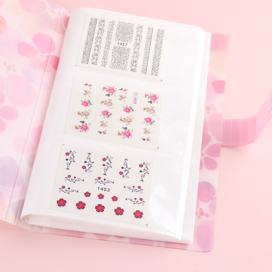 Bộ sưu tập miếng dán móng tay STZPRONAIL thiết kế 120 ngăn hình hoa lá/cánh bướm trang trí nghệ thuật